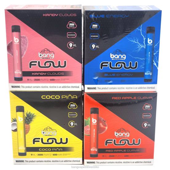 Bang Vape Flow 3 500 ťahov (škatuľka po 10 kusov) | 0P0637 Bang Disposable Vape Flavors jednorazové