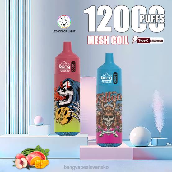 Bang Vape Tornado 12 000 ťahov s LED a sieťovou cievkou | 0P064 Vape Gang Slovensko jednorazové