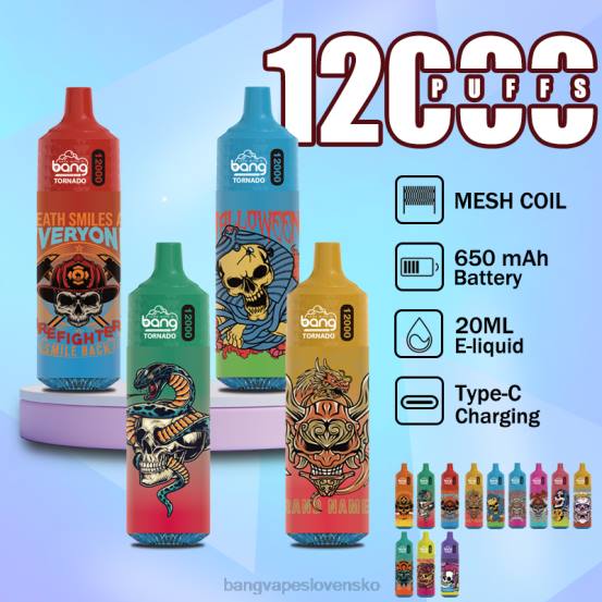 Bang Vape Tornado 12 000 ťahov s LED a sieťovou cievkou | 0P064 Vape Gang Slovensko jednorazové