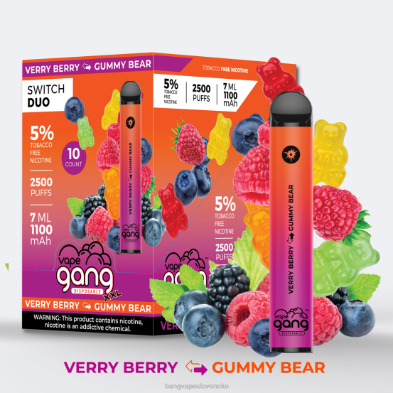 Vape Gang Switch Duo 2 príchute (balenie po 10 kusov) | 0P0639 Bang Vape Flavors aloe hrozno - bobule aloe