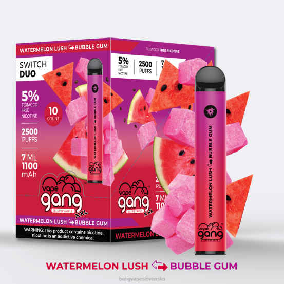 Vape Gang Switch Duo 2 príchute (balenie po 10 kusov) | 0P0639 Bang Vape Flavors aloe hrozno - bobule aloe