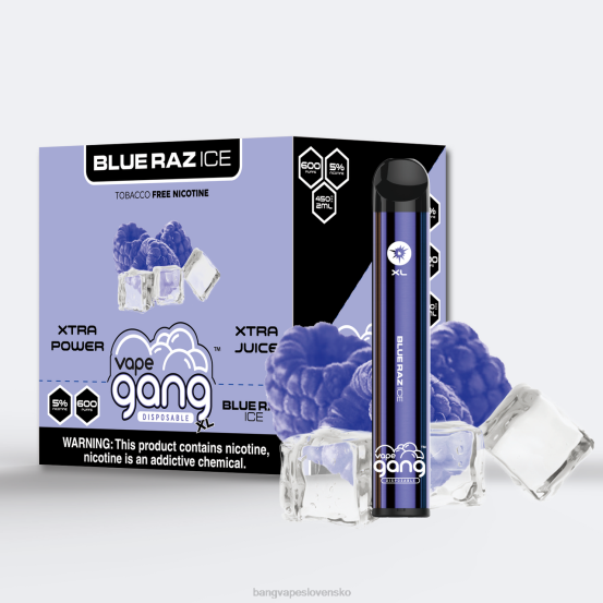 Vape Gang XL jednorazové vapky 600 vstrekov (škatuľa po 10 kusov) | 0P0661 Bang Vape Flavors modrý raz ľad
