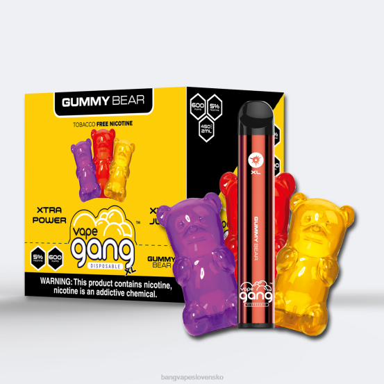 Vape Gang XL jednorazové vapky 600 vstrekov (škatuľa po 10 kusov) | 0P0664 Bang Vape Bratislava Gumový medvedík