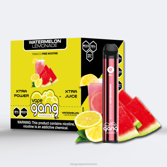 Vape Gang XL jednorazové vapky 600 vstrekov (škatuľa po 10 kusov) | 0P0665 Bang Vape Slovensko melónová limonáda