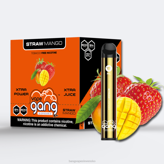 Vape Gang XL jednorazové vapky 600 vstrekov (škatuľa po 10 kusov) | 0P0666 Vape Gang Slovensko slamené mango