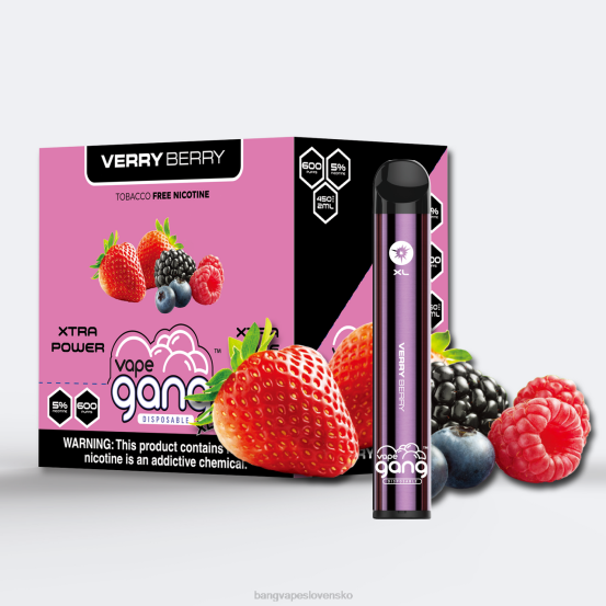 Vape Gang XL jednorazové vapky 600 vstrekov (škatuľa po 10 kusov) | 0P0669 Bang Disposable Vape Flavors veľmi bobule