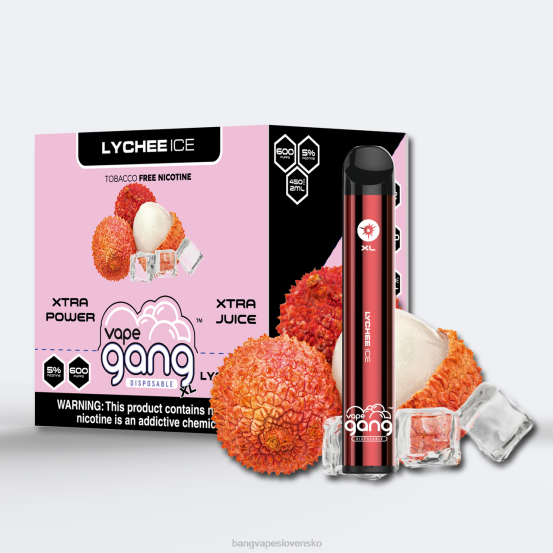 Vape Gang XL jednorazové vapky 600 vstrekov (škatuľa po 10 kusov) | 0P0675 Bang Vape Slovensko liči ľad