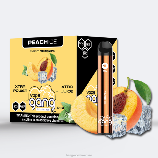 Vape Gang XL jednorazové vapky 600 vstrekov (škatuľa po 10 kusov) | 0P0677 Vape Gang Disposables broskyňový ľad